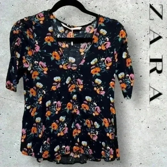 ZARA Trafaluc Floral  Top - Picture 9 of 13